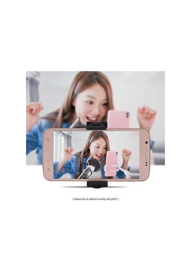 Pazly 360 Derecelik Döner Taşınabilir Telefon Tutucu - Katlanabilir, Tripod Adaptörlü, Siyah, 8x3x3 Cm, 1/4 İnç, Akıllı Telefonlar İçin