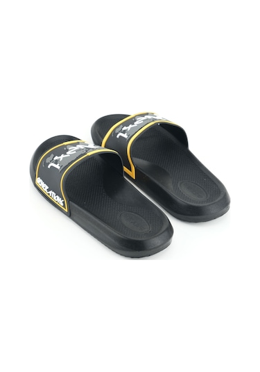 Gezer Erkek Yazlık Pu Islak Zemine Uygun Ev Banyo Bahçe Havuz Terlik Siyah-sarı Siyah - Sarı