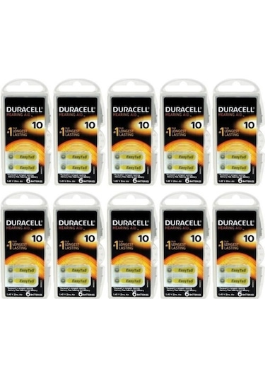 Duracell 10 Paket 10 Numara Kulaklık İşitme Cihazı Pili
