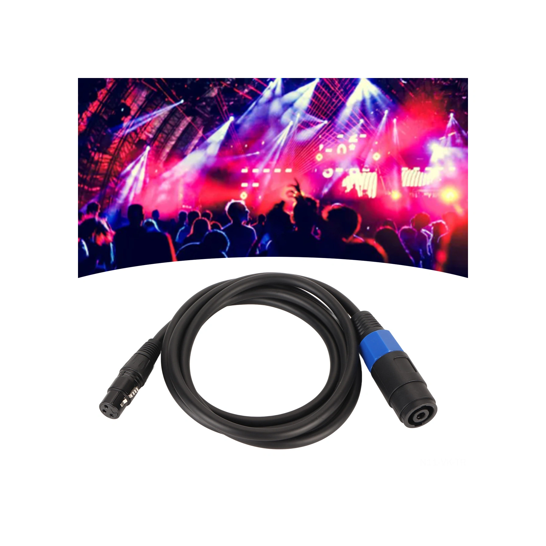 Vkemall Profesyonel Speaker Kablosu: Speakon Dişi - Xlr Dişi, 1.8m Uzunluk, Dj/stage/pa Sistemi, Hifi Ses Aktarımı