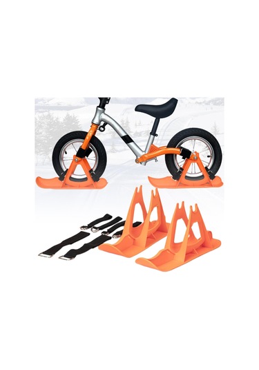 Suntek Kış Kar Kızağı Bisiklet Kayak Kızak Spor Turuncu