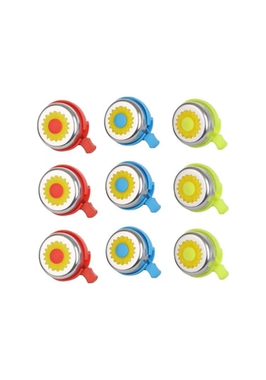 Bisiklet Zil Çiçekli Ekonomik Set 9 Lu Paket Kırmızı