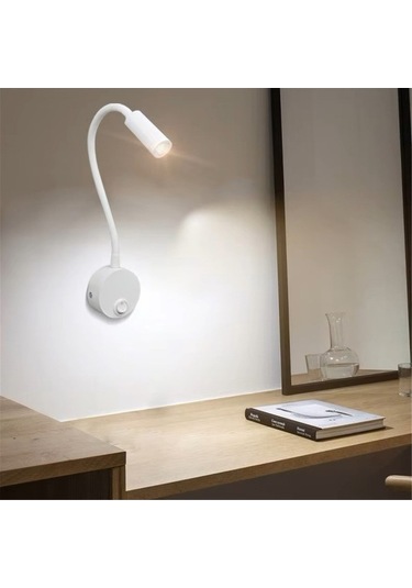 Ulzyvf 3w Led Duvar Lambası, Otel Okuma Işığı, Anahtarlı Usb Kitap Lambası, 2 Adet Beyaz Beyaz