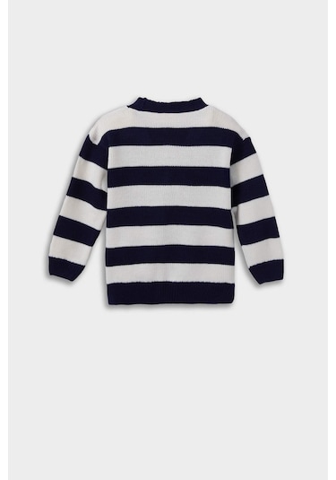 Defacto Erkek Bebek Düğmeli Çizgili Hırka C8857a525aunv241 Lacivert