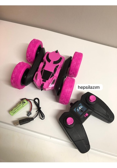 Uzaktan Kumandalı 360 Dönen Şarjlı Akrobat Stunt Car Araba Pembe