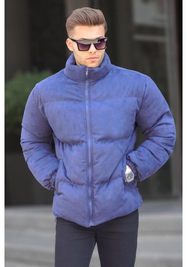 Madmext Lacivert Nubuk Erkek Şişme Mont 6802-lacivert Lacivert