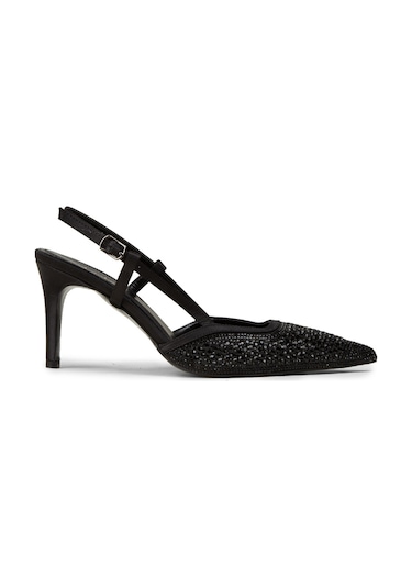 Deery Kadın Siyah Taş Detaylı Slingback Stiletto - Rd140zsyhm01 siyah