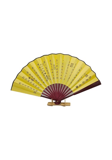 Çin Bambu Keten Kumaş Yelpaze Ak01 Büyük Boy 60cm No.1 Adet-1