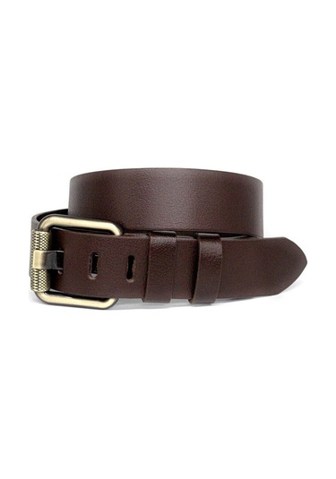 Erkek Hakki Deri 4,5 Cm Kot Kemeri Kahverengi