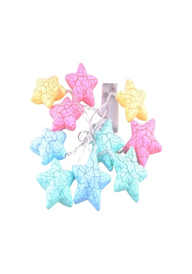 10lu Renkli Yıldız Şeklinde Dolama Led 1,5 Metre Renkli