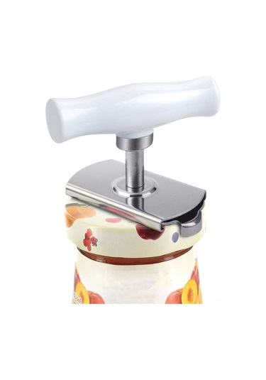 Tenfowee Paslanmaz Çelik Kavanoz Açıcı - Ergonomik S-şekilli Kollü, Ayarlanabilir Boyutlu, Kolay Kullanıma Uygun Beyaz/yeşil Beyaz