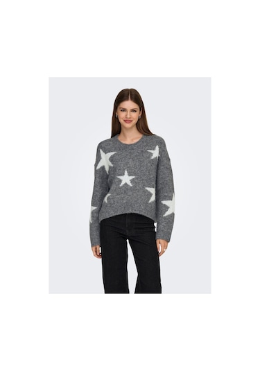 Only Onlazu Ls Star O-neck Knt Gri