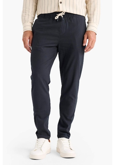 DeFacto %100 Pamuk Keten Görünümlü Yazlık Jogger Pantolon Dar Paça Beli Bağcıklı Lastikli Cepli Z6475AZ25SPAR190 DeFacto %100 Pamuk Keten Görünümlü Yazlık Jogger Pantolon Dar Paça Beli Bağcıklı Lastikli Cepli Z6475AZ25SPAR190