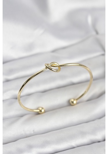 Düğüm Model Pirinç Gold Renk Kadın Bileklik Altın