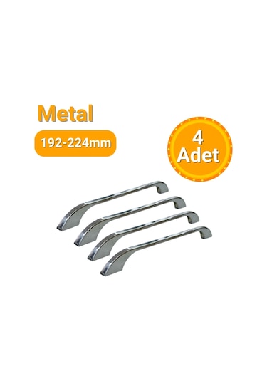 4 Adet Ezgi Krom Metal Mobilya Kulpu 192mm - 224mm Krom