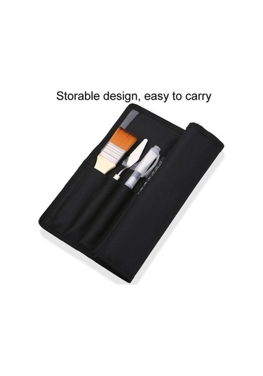 Willowhaven Zhu Tıng 18 Adet 2 Renkli Naylon Kıl Boya Fırça Seti, Bez Çanta Ve Siyah Çubuklu, Boyama Suluboya Fırçaları