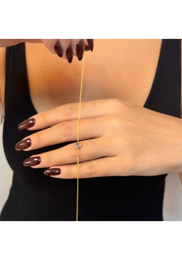 Uretti - Mehtap 4435 - El Yapımı 925 Ayar Gümüş Halhal - Gold Sarı