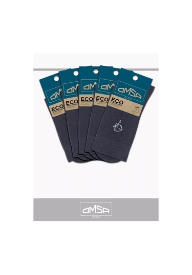 Omsa Pamuklu Desenli Yüksek Çoraplar 5 Çift Set 104594712 Koyu Gri