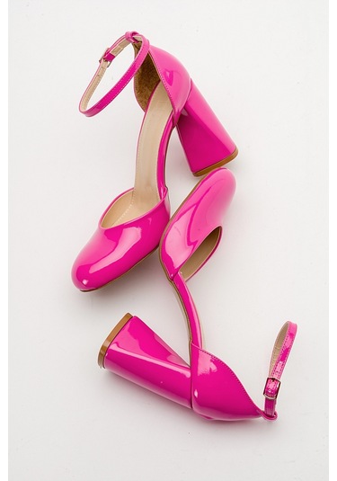 Luvishoes Oslo Fuşya Rugan Kadın Topuklu Ayakkabı Fuşya