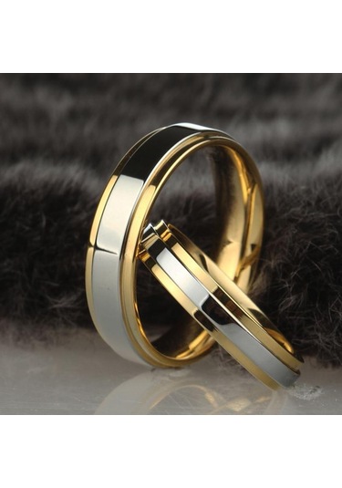 Moda Lover Çiftler Kadın Titanyum Çelik Nişan Alyans Band Takı, Cinsiyet: Erkek Çok Renkli