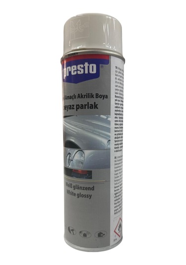 Presto Sprey Boya Ve Vernik 400 Ml Oto, Metal, Ahşap Ve Plastik Yüzeyler İçin Mat Vernik