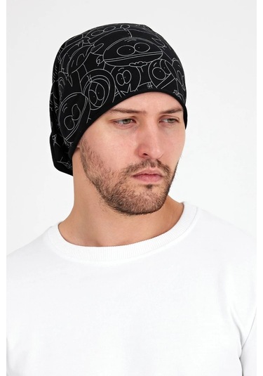 Erkek 4 Fonksiyonlu Koruyucu Pamuklu, Esnek, Terletmez, Bandana, Boyunluk, Maske - Tek Ebat / Siyah2 Siyah2