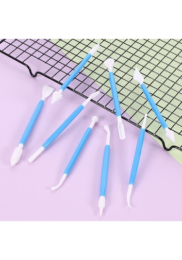 Sones 2 Set Oyma Kalemi Kek Fondan Oyma Bıçağı Yapımı Kesme Aleti 02023 Mavi