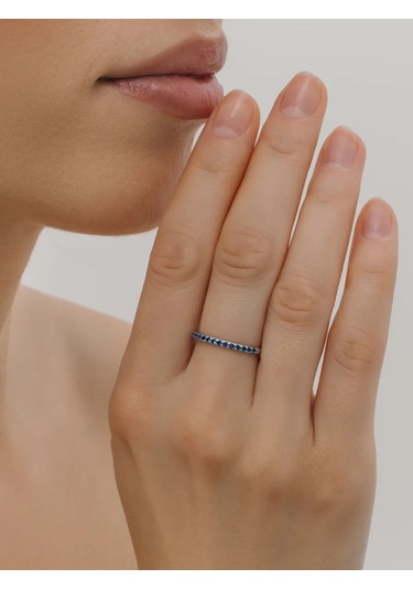 Aquamarıne 925 Ayar Rodyumsüz Gümüşten Mavi Taşlı Yüzük 378474802 Gri