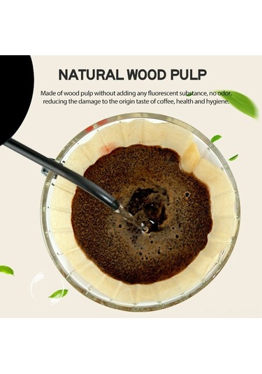 Doğal V Şekilli Kahve Filtre Kağıdı - 100 Adet, 1-2 Kişilik, Yüksek Kaliteli Kağıt, Damlatma Yöntemi İçin İdeal Diğer Diğer