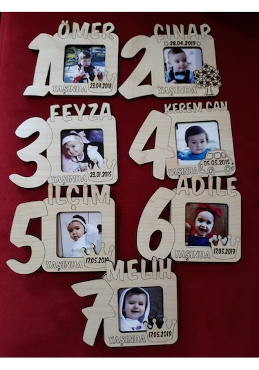 Lavinta54 Lavinta54 Kişiye Özel Ahşap Bebek Doğum-Yaş-Mevlit Magnetleri