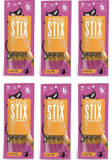 Schesir Stix Tavuklu Krema Kedi Sıvı Ödülü 6'lı 6 x 15 G