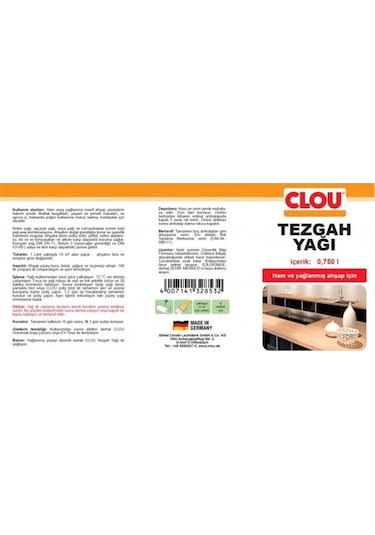Clou 30763.00000 Ahşap Tezgah Yağı 100ml-4582
