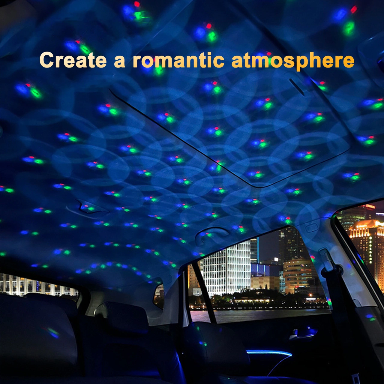 Kangvka Araç Ve Ev İçin Rgb Renkli Led Işık Projeksiyonu - D1 Esnek Hortumlu Döngüsel Renk Değiştirme Fonksiyonu Siyah