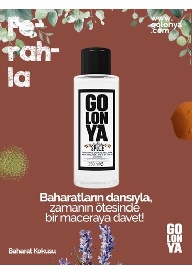 Golonya Baharat Kokulu Cam Şişe Kolonya 250 ML