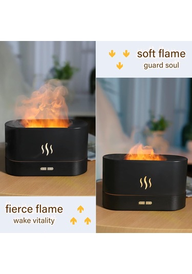 Alev Difüzör, Ev İçin Difüzörler, Aromaterapi Difüzör, Uçucu Yağ Difüzörleri, Ayarlanabilir Parlaklık, Sessiz, Otomatik Off, Ortam Işığı, Yatak Odası İçin Nemlendiriciler, Ofis, Yoga, Stüdyo