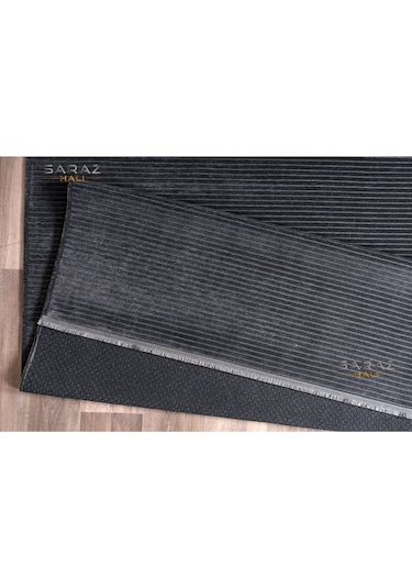 Saraz Halı Dizayn Şönil Dokuma Kayma Yapmaz Makinede Yıkanabilir Leke Tutmaz Kesme Bohem Kilim Antrasit Antrasit