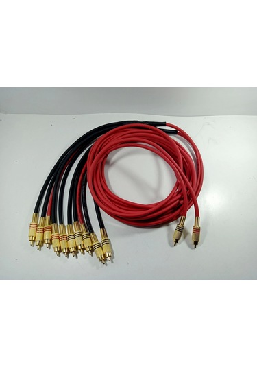 Amfi Rca Kablosu El Yapımı 2 Giriş 10 Çıkış %100 Bakır Parazit Yapmaz Anfi Rca Kablosu 5 Metre