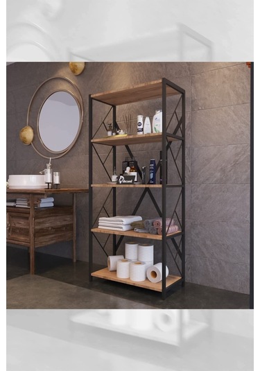 Morpanya Moni Metal Banyo Rafı Ünite 5 Raflı Banyo Düzenleyici Raf Havlu Rafı Havluluk 150 Cm