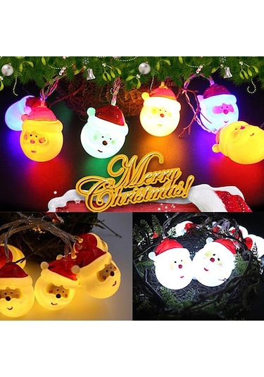 Shineyee Noel Gönüllü Beyazı Led Işık Zinciri - 3 Metre 20 Işık, Renkli, Pil Li Pil Dahil Değil