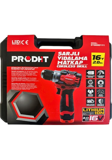 Dht D18000111 2.0AH 16V Li-Ion Çift Akülü Şarjlı Vidalama Makinesi