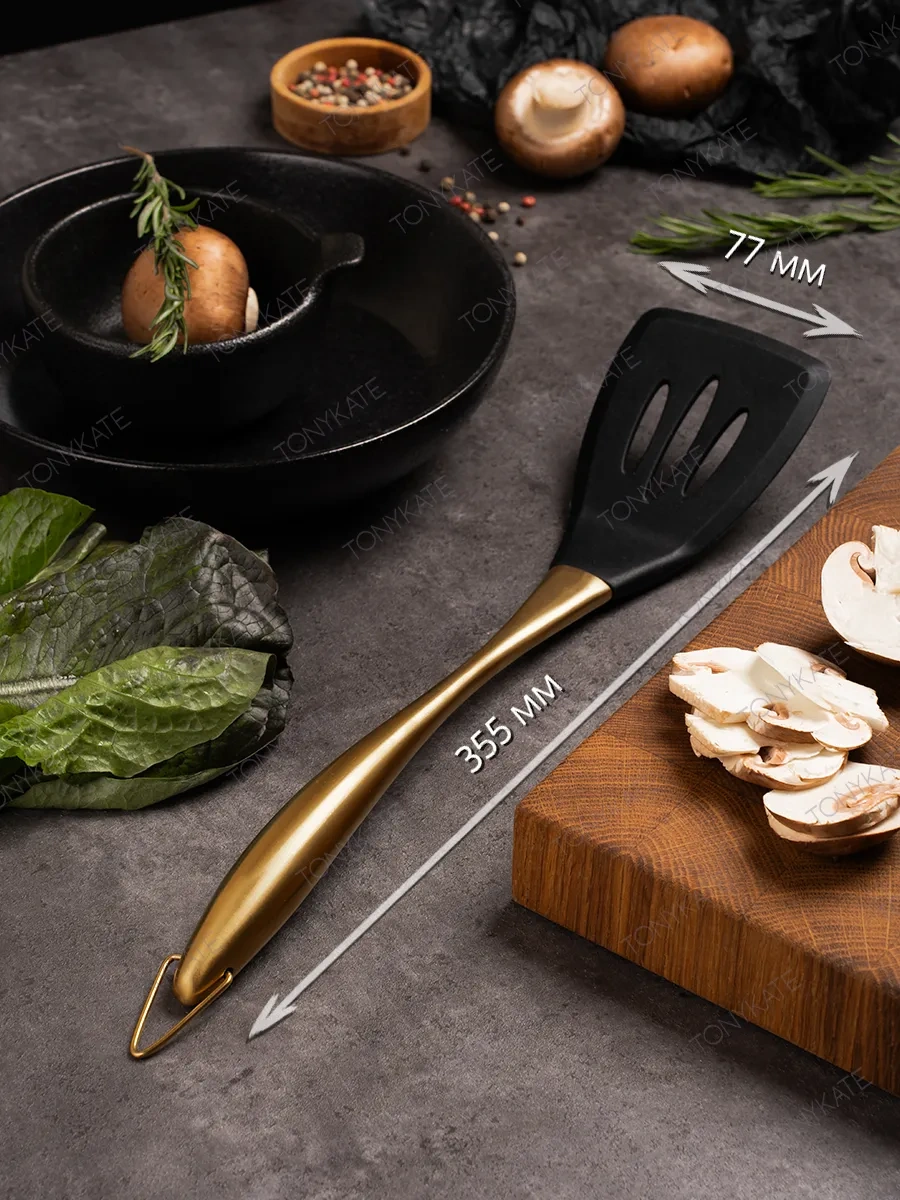 Tonykate Home Metal Saplı Silikon Mutfak Spatulası 361816768 Altın Rengi
