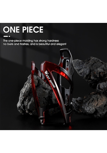 West Bıkıng Yp0704037 Bisiklet Şişe Kafesi Mtb Yol Bisikleti Vidalı Plastik Su Şişesi Tutucu Rafı - Siyah/kırmızı