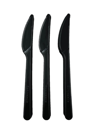 Sert Kalın Plastik Bıçak 1. Kalite Lüks Siyah Bıçak 500 Adet