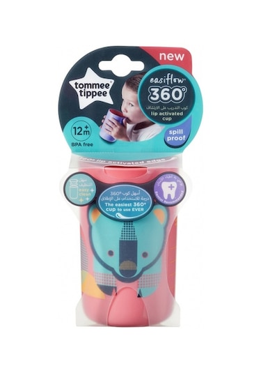 Tommee Tippee 360 Derece Alıştırma Bardağı Desenli Pembe