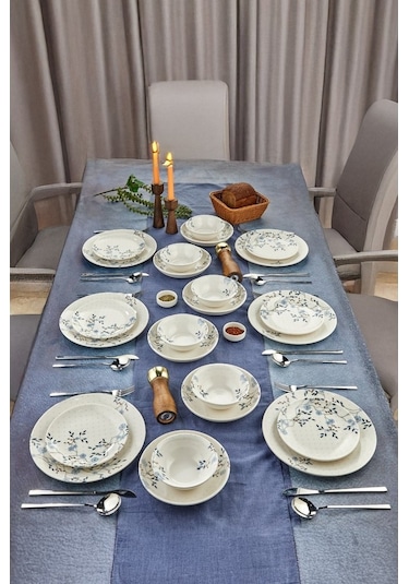 Cooker 24 Parça Porselen Yemek Takımı - 6 Kişilik Beyaz