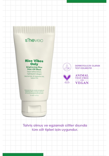 S'hevec Rice Vibes Only Aydınlatıcı Pirinç Maskesi 30 ML