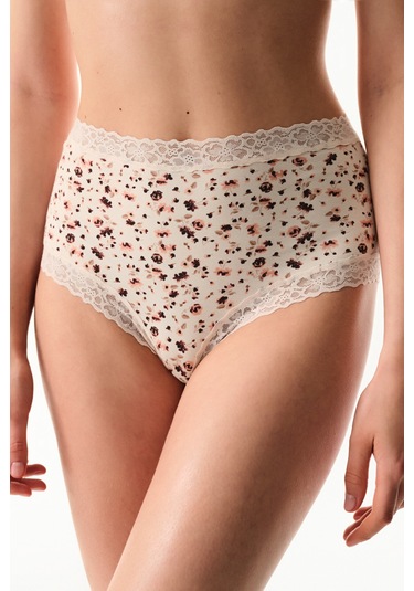 Penti Krema Pembesi Comfy Pamuklu Yüksek Bel Slip Külot