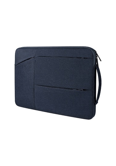 St02 Büyük Kapasiteli Su Geçirmez Darbe Emici Laptop Çantası, Boyut: 14.1-15.4 İnç Lacivert Siya