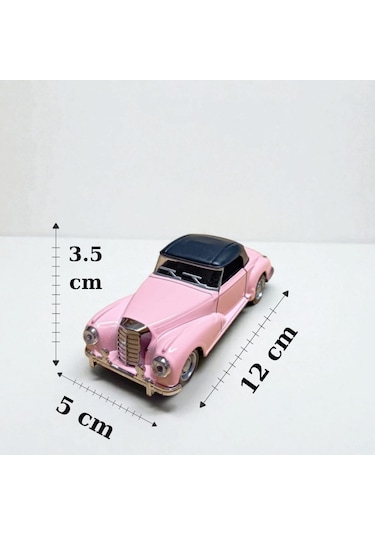 Nostaljik Klasik Çek Bırak Pembe Metal Araba Koleksiyonluk Metal Model Diğer