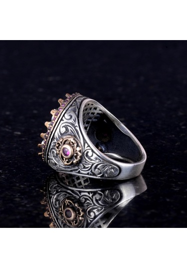 925 Ayar Katı Gümüş Yüzük - Monogram Kişiselleştirilmiş Harf Yüzüğü - Özel El Yapımı Gümüş Erkek Yüzüğü Gümüş